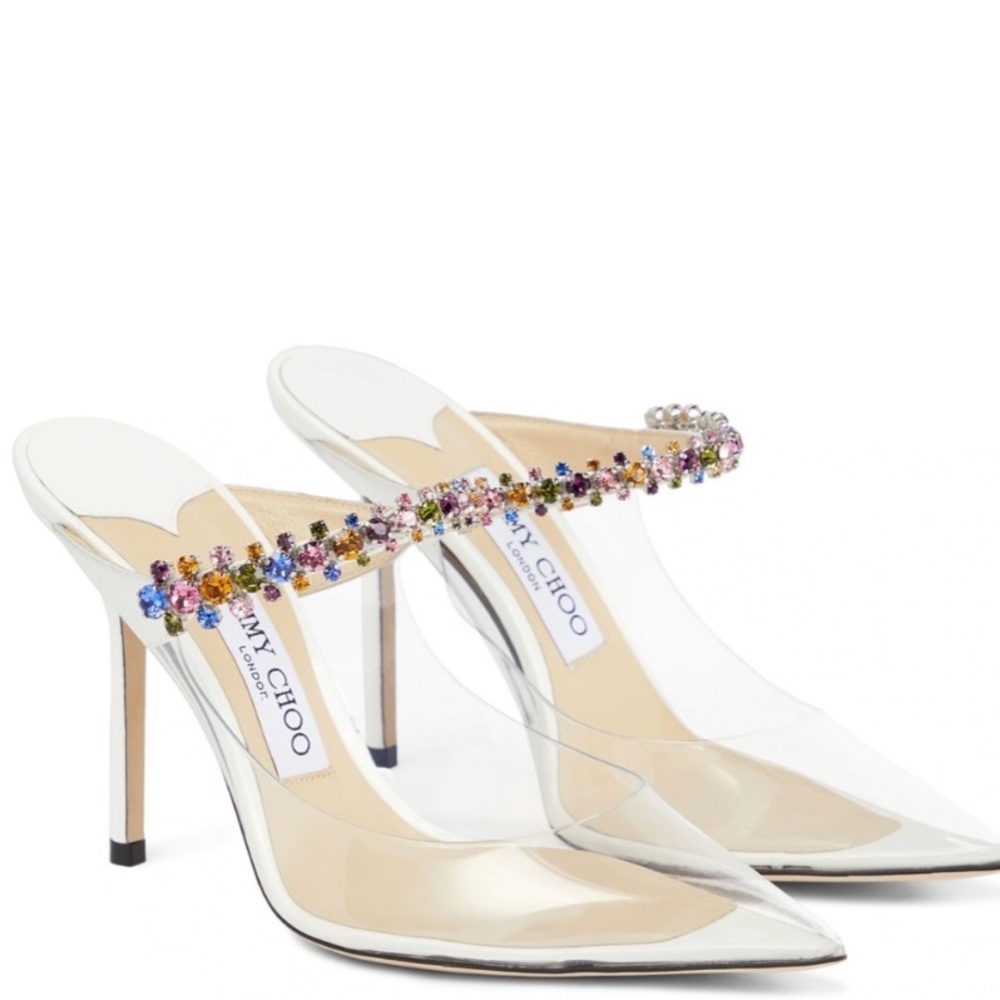 Jimmy Choo Bing 100 Embellished PVC shoes